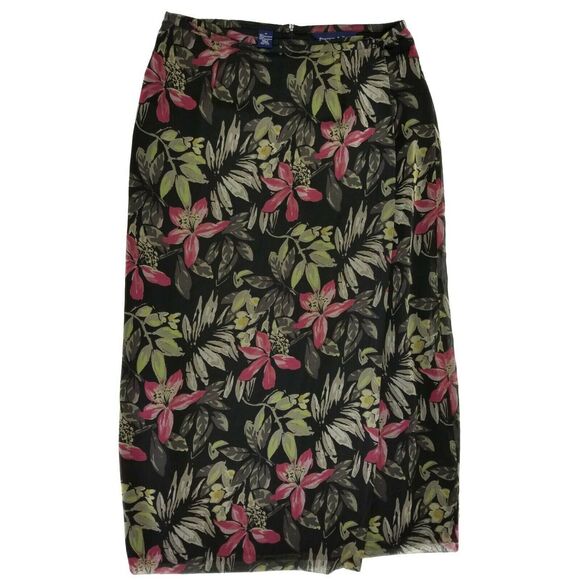 Preston‎ & York Hawaiian Wrap Skirt 12 Womens Full Length Floral Lightweight - Picture 1 of 12
